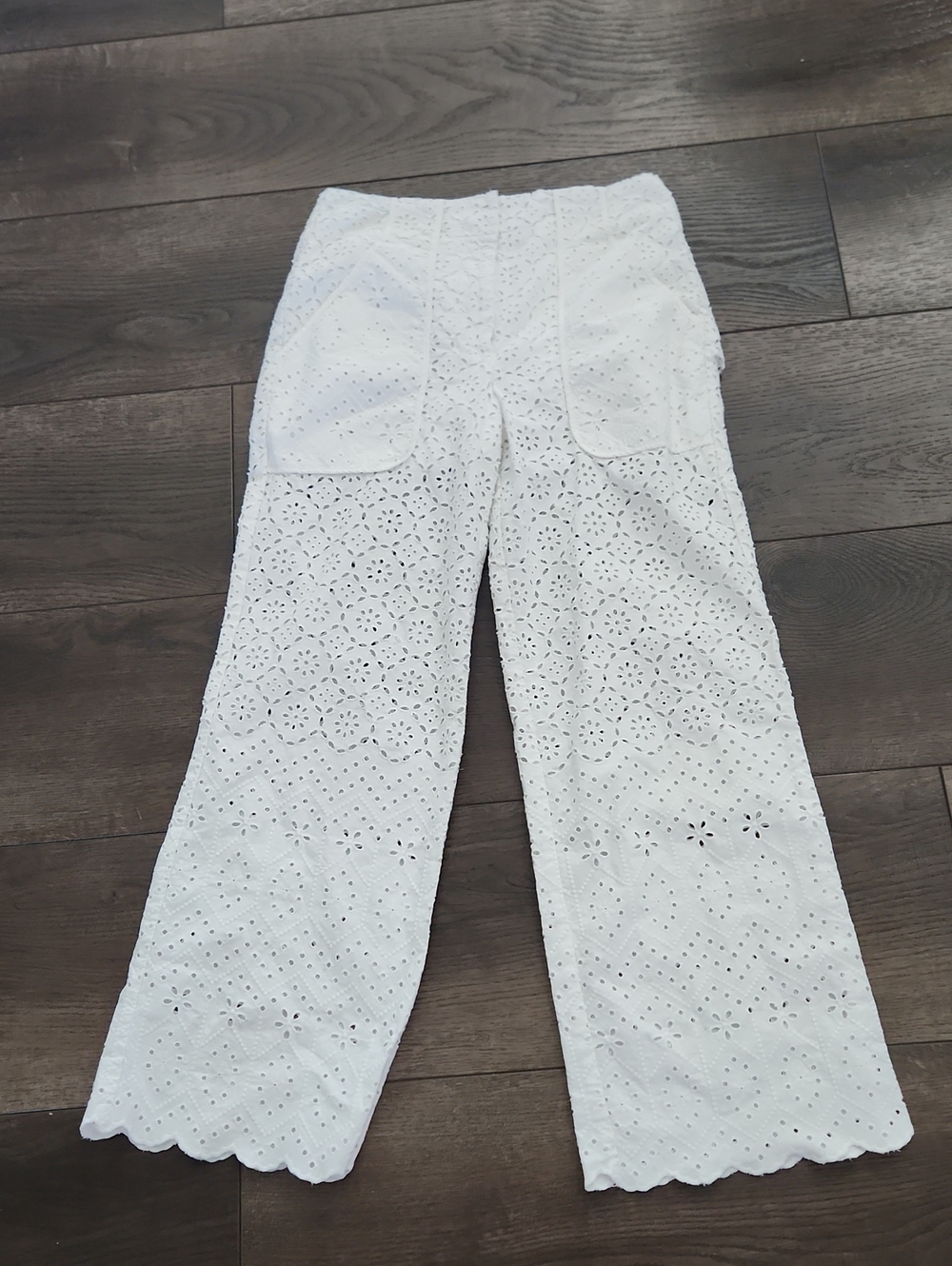 Veronica Beard RTR Elegant White Lace Eyelet Pants Size 4